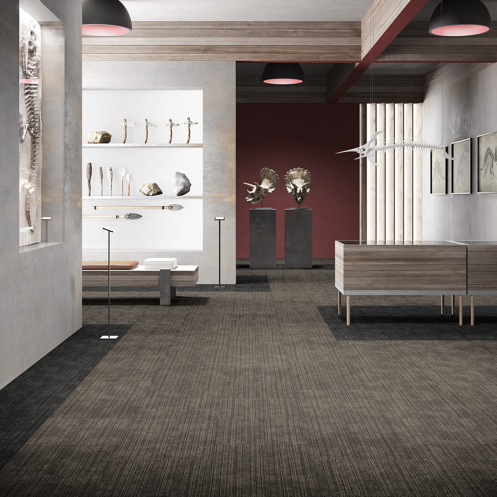 Ковровая плитка Associated Weavers Mambo Tile цвет 49 Truffle 500×500×5,9 фото в интерьере